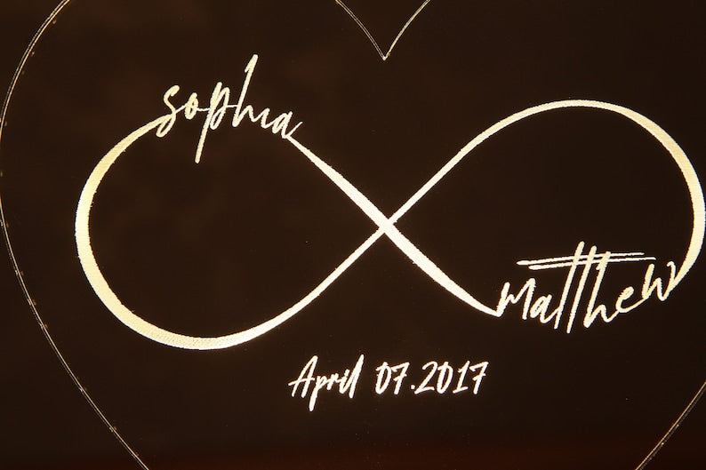 Personalized Infinity Night Light - Infinity Shape with Name - Romantic Gift for Couples - Engagement Gift - Wedding Gift - Anniversary Gift