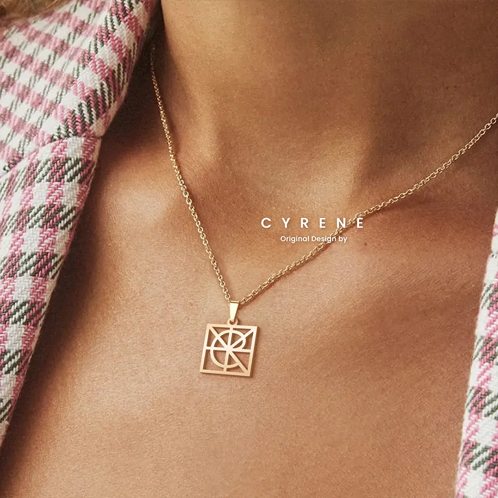 Diamond Custom Monogram Square Pendant