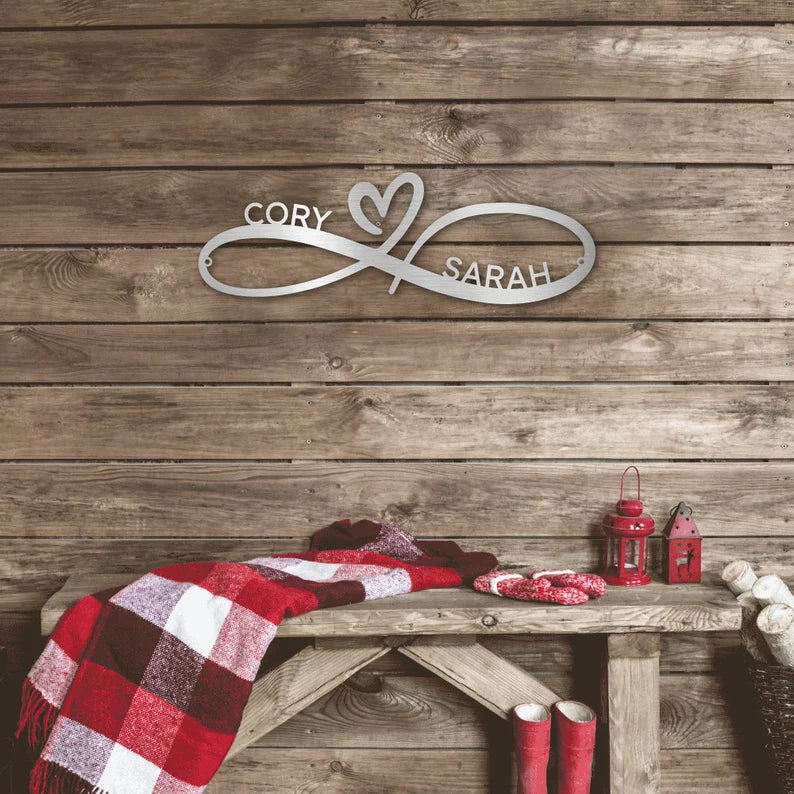 SEPLONY™ Infinity Couples Monogram Metal Sign