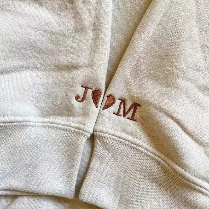 💗Custom Embroidered Roman Numerals Couple Matching Hoodie / Crewneck Gift 💗
