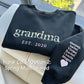 Custom Embroidered Floral Mama Est Sweatshirt (Time-Limited Purchase)