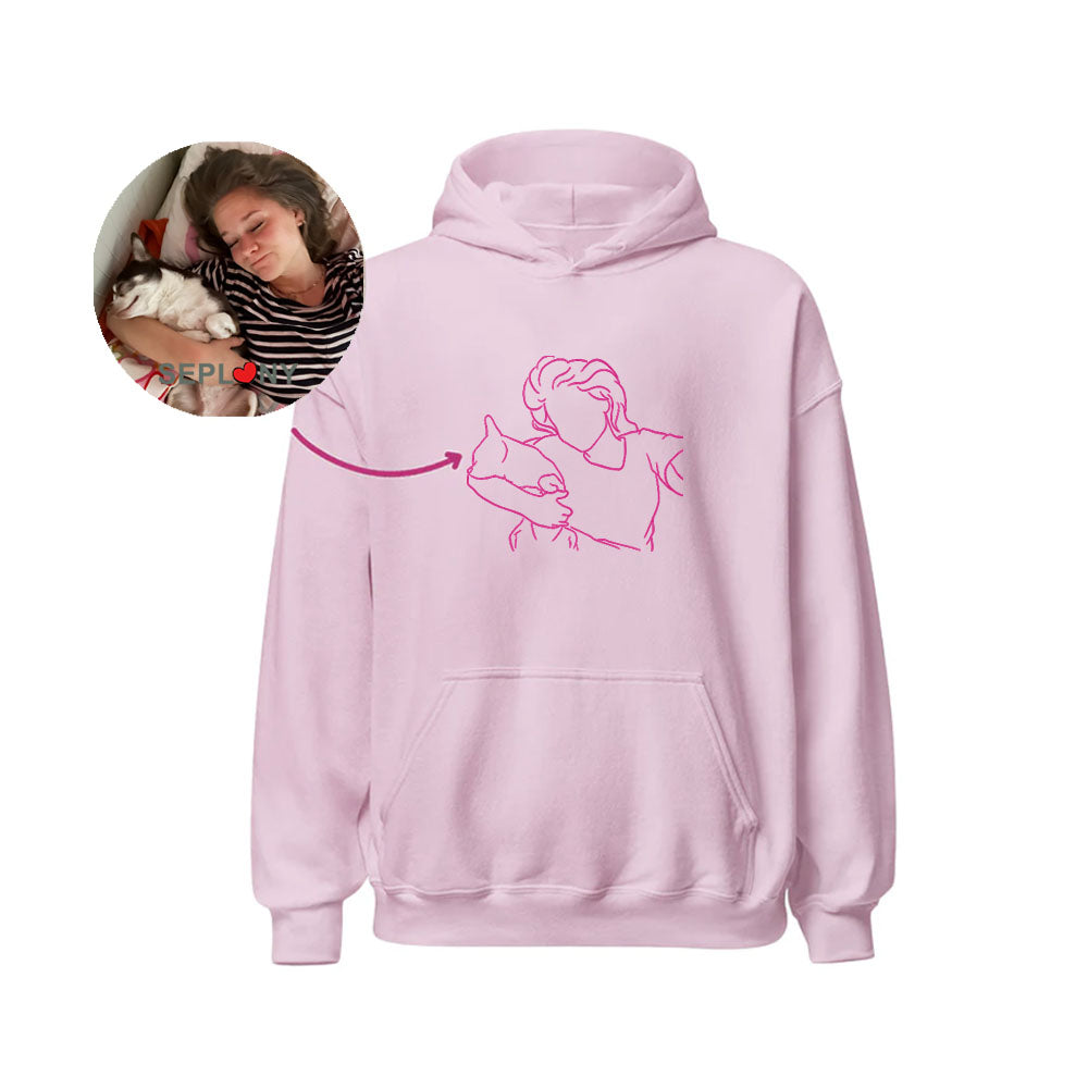Custom Line Drawing Hoodie 🎀 Crewneck🔥#1 Mother's Day Gift