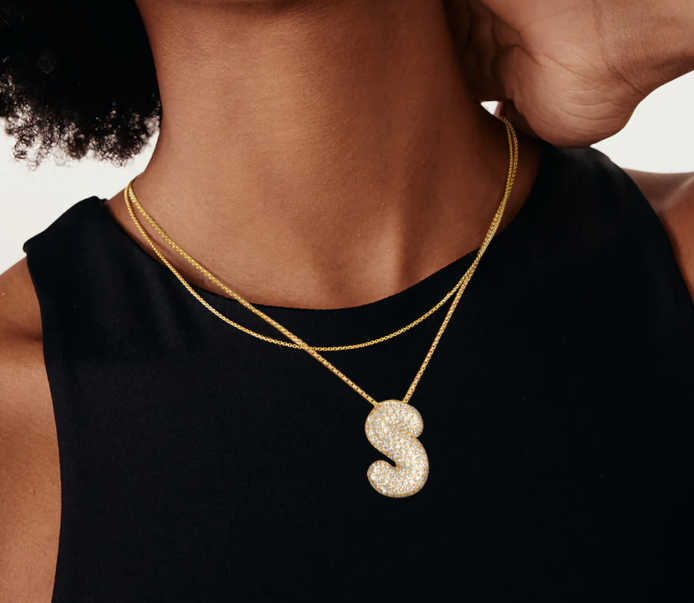 Bubble Initial Necklace