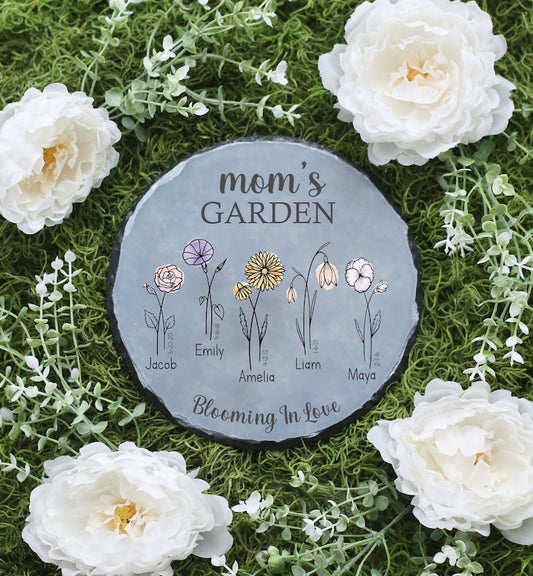 Personalized Birth Flower Garden Stone - A Perfect Mother's Day Gift