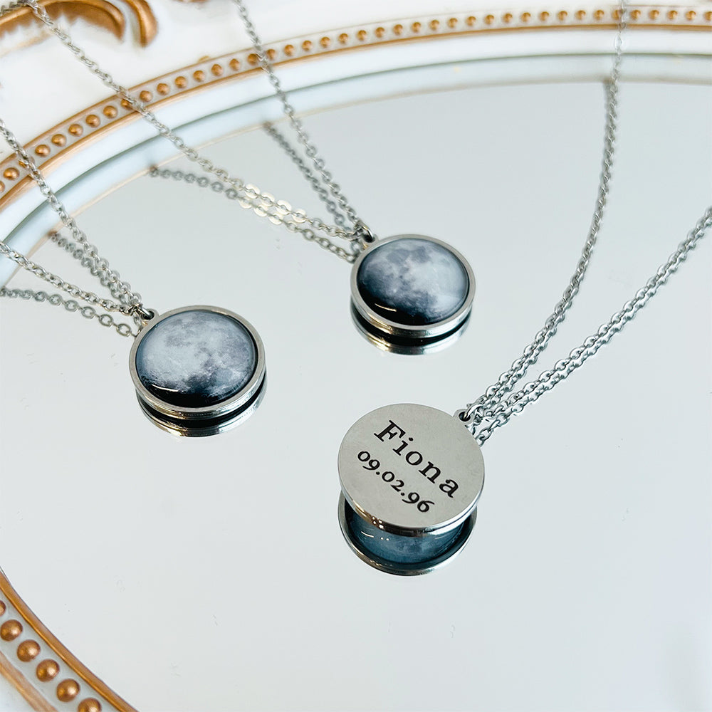 Custom Moon Phase Necklace - For Mother's Day Gift