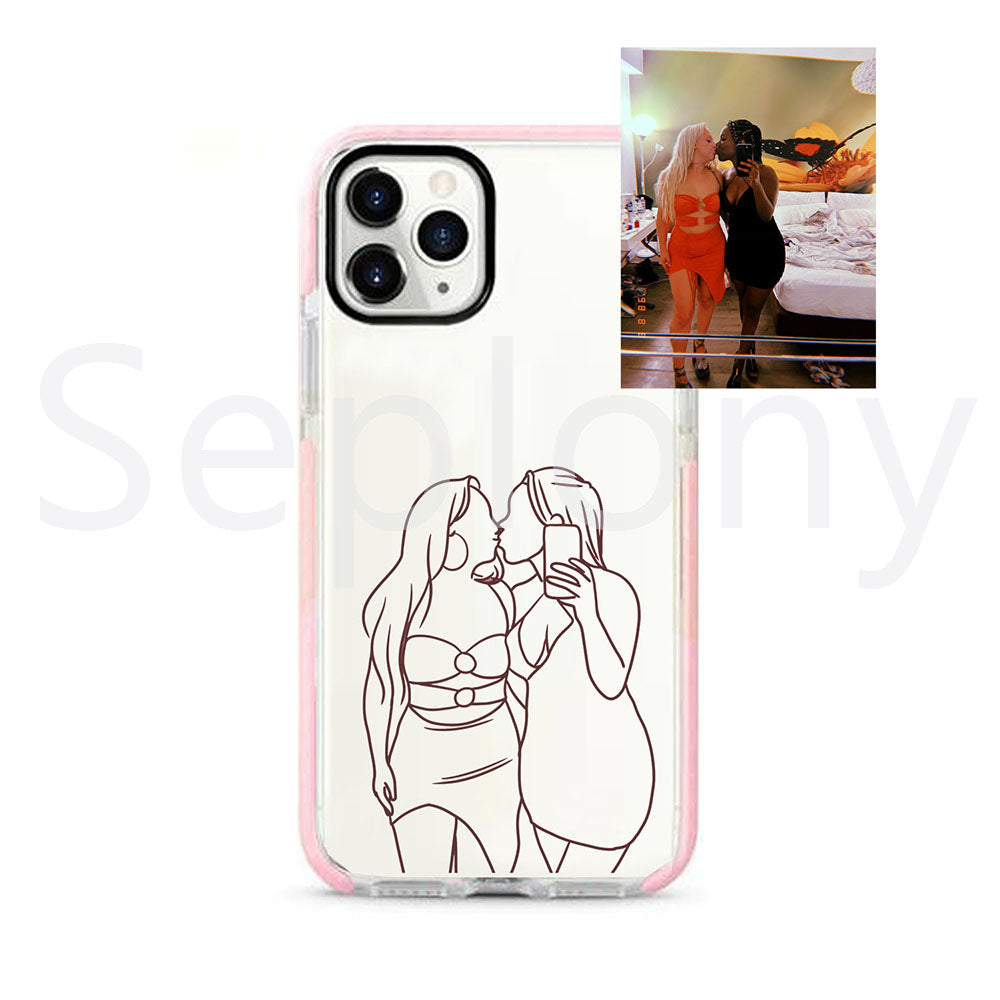 Custom Line Art Phone Case(Transparent)