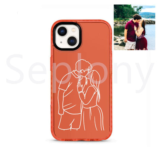 Custom Line Art Phone Case (Fluorescent case)