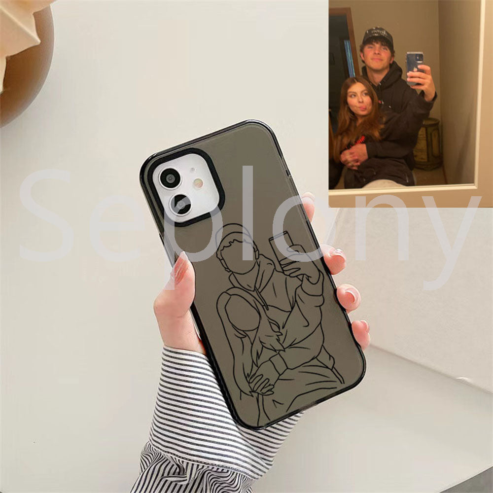 Custom Line Art Phone Case (Fluorescent case)