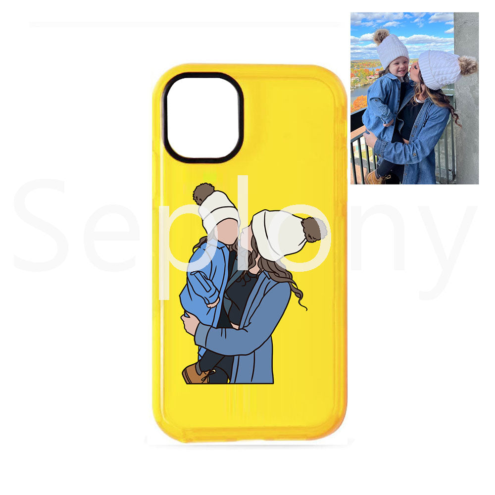 Custom painted art mobile phone case (fluorescent case)
