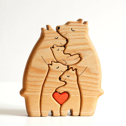 Wooden bears family puzzle